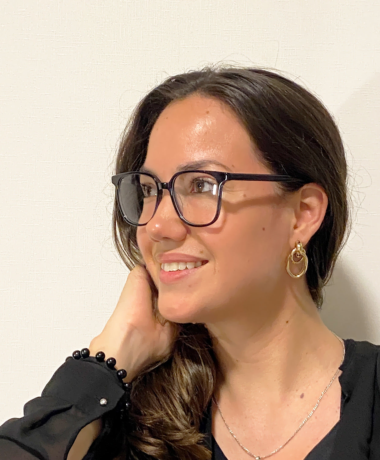 Lentes cuadrados delgados en acetato