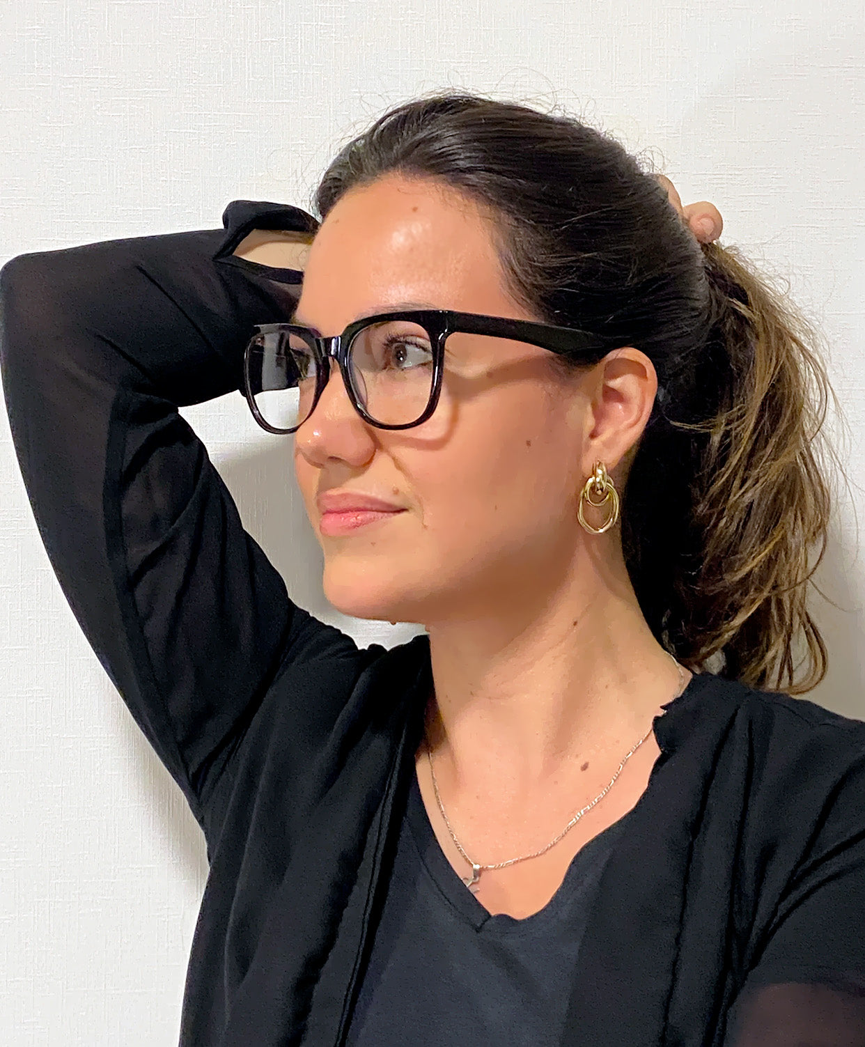Lentes redondos semi cuadrados en acetato