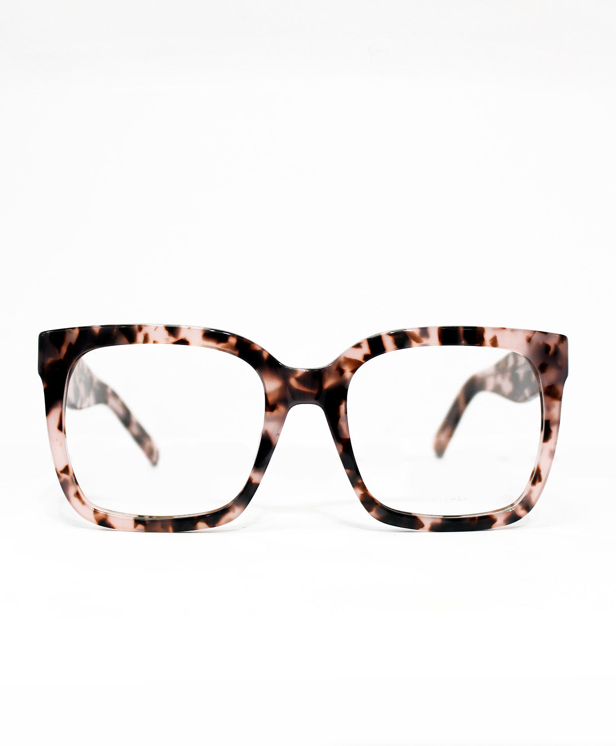 Lentes cuadrados grandes en acetato.