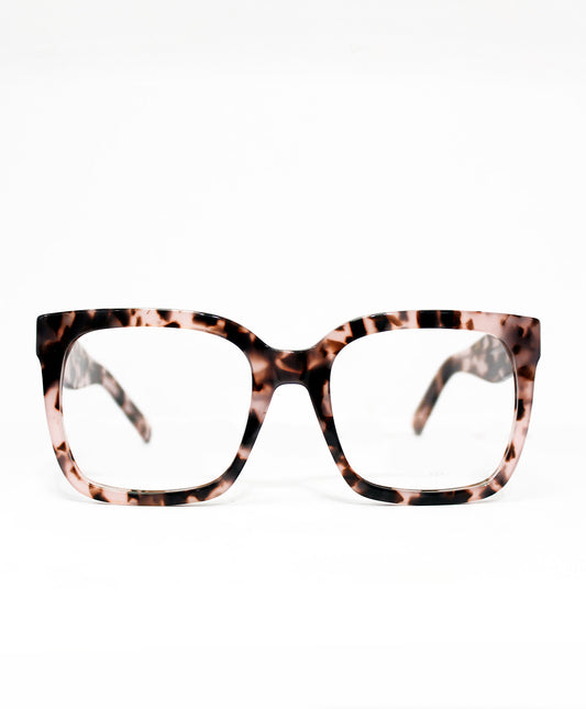 Lentes cuadrados grandes en acetato.