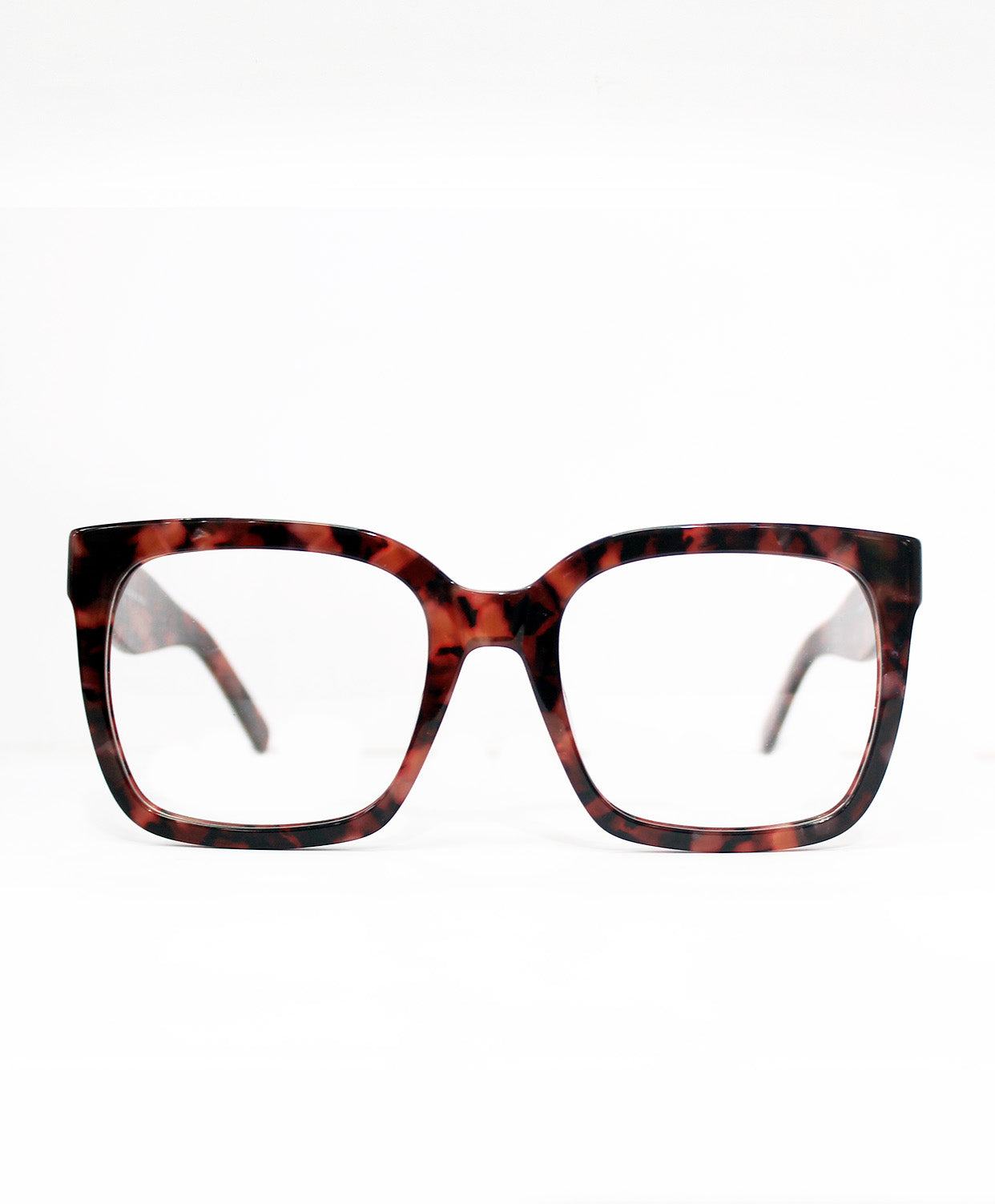 Lentes cuadrados grandes en acetato.