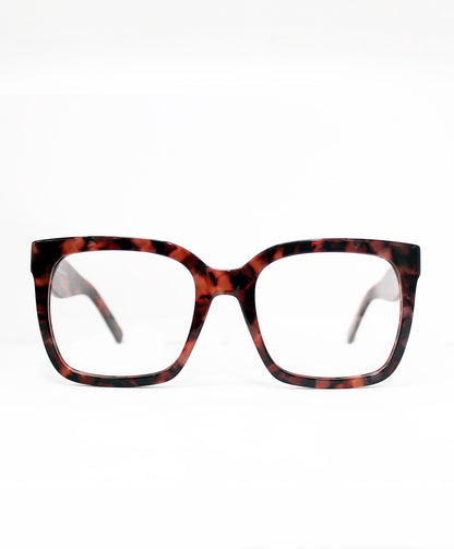 Lentes cuadrados grandes en acetato.