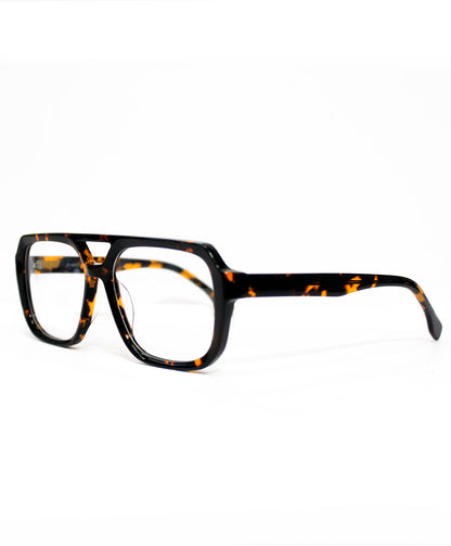 Lentes de acetato, cuadrado, aviador grande, animal print.